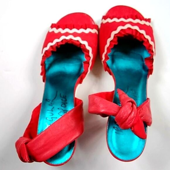 VTG,RED RARE 😸 IRREGULAR CHOICE SHOES HEELS  SIZE 38 USA 7 - Picture 6 of 9